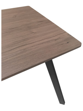 Τραπέζι Squaro Pakoworld Καρυδί mdf με Μαύρα Μεταλλικά Πόδια 80x80x75εκ