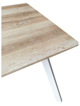 Τραπέζι Squaro Pakoworld Sonoma mdf με Λευκά Μεταλλικά Πόδια 80x80x75εκ