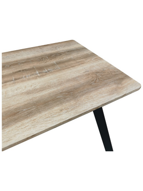 Τραπέζι Squaro Pakoworld Sonoma mdf με Μαύρα Μεταλλικά Πόδια 120x70x75εκ