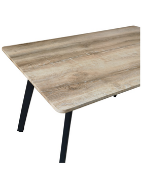 Τραπέζι Squaro Pakoworld Sonoma mdf με Μαύρα Μεταλλικά Πόδια 120x70x75εκ