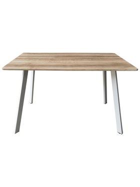 Τραπέζι Squaro Pakoworld Sonoma mdf με Λευκά Μεταλλικά Πόδια 120x70x75εκ