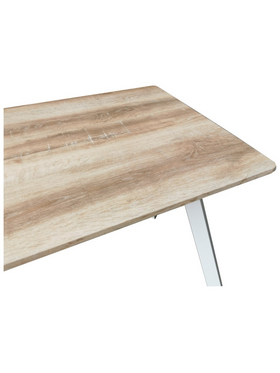 Τραπέζι Squaro Pakoworld Sonoma mdf με Λευκά Μεταλλικά Πόδια 120x70x75εκ