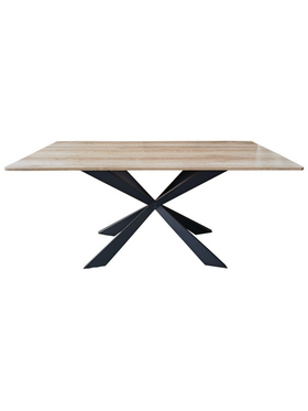 Τραπέζι Aragne Pakoworld Sonoma mdf με Μαύρα Μεταλλικά Πόδια 160x90x75εκ