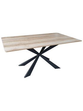 Τραπέζι Aragne Pakoworld Sonoma mdf με Μαύρα Μεταλλικά Πόδια 160x90x75εκ