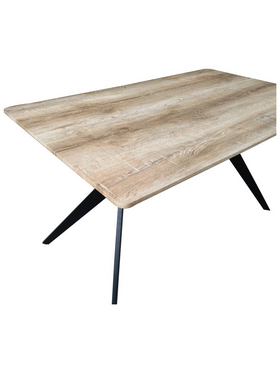 Τραπέζι Ezali Pakoworld Sonoma mdf με Μαύρα Μεταλλικά Πόδια 140x80x75εκ