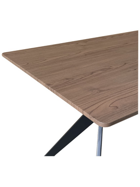 Τραπέζι Ezali Pakoworld mdf Καρυδί με Μαύρα Μεταλλικά Πόδια 140x80x75εκ