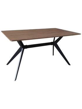 Τραπέζι Ezali Pakoworld mdf Καρυδί με Μαύρα Μεταλλικά Πόδια 140x80x75εκ