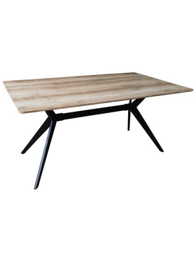 Τραπέζι Ezali Pakoworld Sonoma mdf με Μαύρα Μεταλλικά Πόδια 160x90x75εκ