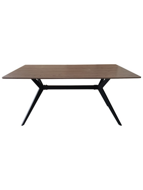 Τραπέζι Ezali Pakoworld Καρυδί mdf με Μαύρα Μεταλλικά Πόδια 160x90x75εκ