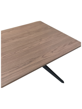 Τραπέζι Ezali Pakoworld Καρυδί mdf με Μαύρα Μεταλλικά Πόδια 160x90x75εκ