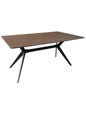 Τραπέζι Ezali Pakoworld Καρυδί mdf με Μαύρα Μεταλλικά Πόδια 160x90x75εκ