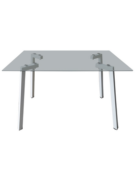 Τραπέζι Titta Pakoworld Γυάλινη Επιφάνεια με Λευκά Μεταλλικά Πόδια 120x70x75εκ