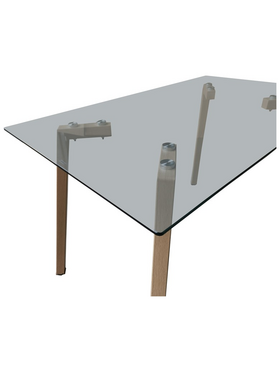 Τραπέζι Titta Pakoworld Γυάλινη Επιφάνεια με Μεταλλικά Πόδια σε Φυσική Απόχρωση 120x70x75εκ