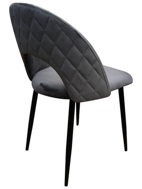 Καρέκλα Lovingo Pakoworld Βελούδο Ανθρακί με Μαύρα Μεταλλικά Πόδια 50x47x85.5εκ