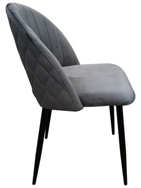 Καρέκλα Lovingo Pakoworld Βελούδο Ανθρακί με Μαύρα Μεταλλικά Πόδια 50x47x85.5εκ