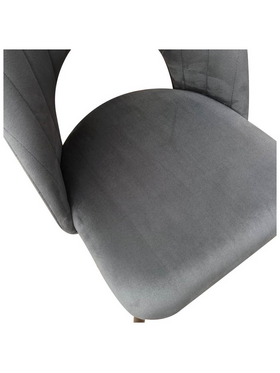 Καρέκλα Lovingo Pakoworld Βελούδο Ανθρακί με Μαύρα Μεταλλικά Πόδια 50x47x85.5εκ