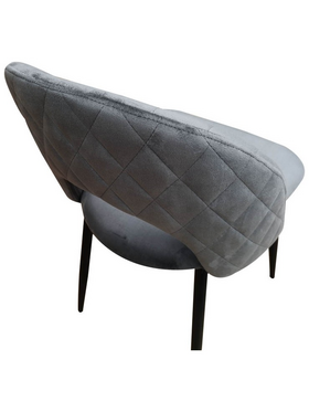 Καρέκλα Lovingo Pakoworld Βελούδο Ανθρακί με Μαύρα Μεταλλικά Πόδια 50x47x85.5εκ