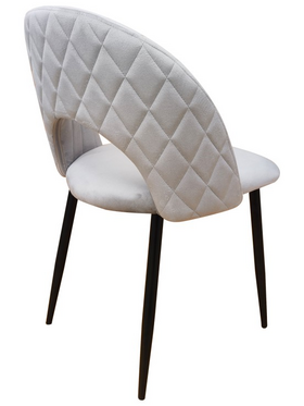 Καρέκλα Lovingo Pakoworld Βελούδο Γκρι με Μαύρα Μεταλλικά Πόδια 50x47x85.5εκ