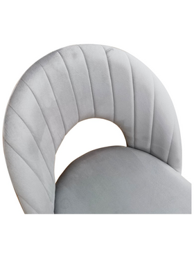 Καρέκλα Lovingo Pakoworld Βελούδο Γκρι με Μαύρα Μεταλλικά Πόδια 50x47x85.5εκ