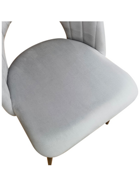 Καρέκλα Lovingo Pakoworld Βελούδο Γκρι με Μαύρα Μεταλλικά Πόδια 50x47x85.5εκ