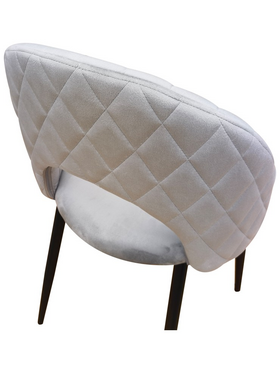 Καρέκλα Lovingo Pakoworld Βελούδο Γκρι με Μαύρα Μεταλλικά Πόδια 50x47x85.5εκ