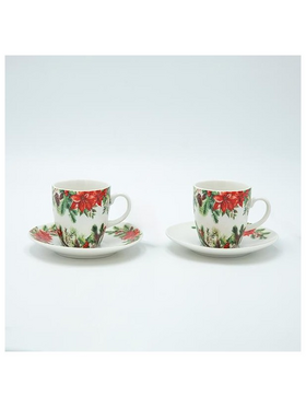 Κουπα με Πιατακι, με Αλεξανδρινο, 80ml, σετ 2 τμχ