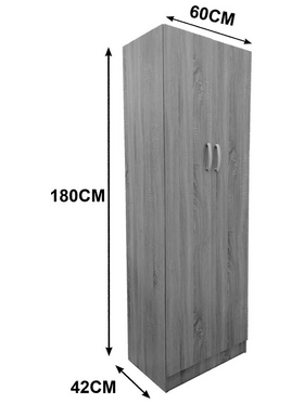 Ντουλάπα Δίφυλλη Lego Pakoworld σε Sonoma Απόχρωση 60x42x180εκ