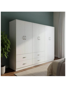 Ντουλάπα Εξάφυλλη Lego Pakoworld Λευκή 200,5x42x180εκ