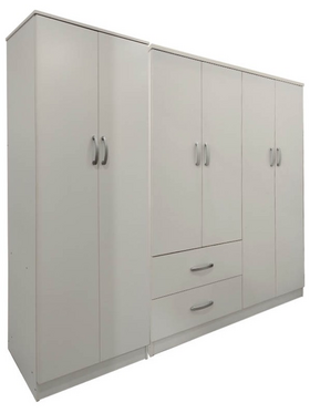 Ντουλάπα Εξάφυλλη Lego ι Pakoworld Λευκή 200,5x42x180εκ