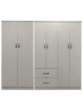 Ντουλάπα Εξάφυλλη Lego ι Pakoworld Λευκή 200,5x42x180εκ