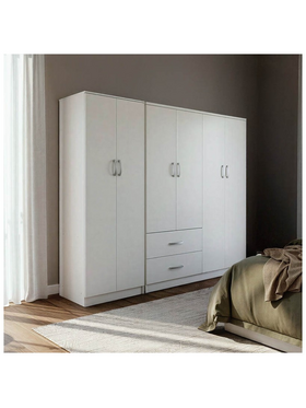 Ντουλάπα Εξάφυλλη Lego ι Pakoworld Λευκή 200,5x42x180εκ