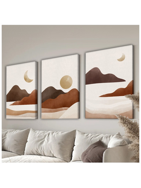 Πίνακας σε Καμβά Lasira Pakoworld Τρίπτυχος με Ψηφιακή Εκτύπωση και Πλαίσιο 40x2x60εκ