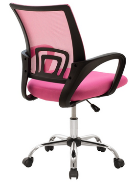 Καρέκλα Γραφείου Berto ii Pakoworld με Ανάκλιση Ύφασμα Mesh σε ροζ Απόχρωση 60x48x85-95εκ