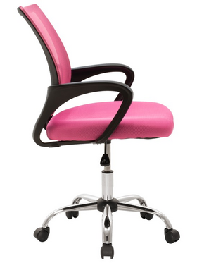 Καρέκλα Γραφείου Berto ii Pakoworld με Ανάκλιση Ύφασμα Mesh σε ροζ Απόχρωση 60x48x85-95εκ