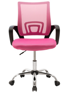 Καρέκλα Γραφείου Berto ii Pakoworld με Ανάκλιση Ύφασμα Mesh σε ροζ Απόχρωση 60x48x85-95εκ