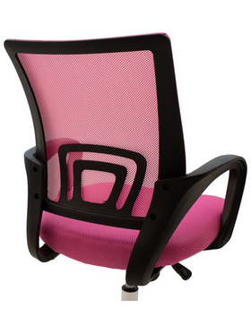 Καρέκλα Γραφείου Berto ii Pakoworld με Ανάκλιση Ύφασμα Mesh σε ροζ Απόχρωση 60x48x85-95εκ