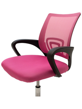 Καρέκλα Γραφείου Berto ii Pakoworld με Ανάκλιση Ύφασμα Mesh σε ροζ Απόχρωση 60x48x85-95εκ
