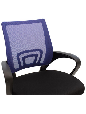 Καρέκλα Γραφείου Berto ii Pakoworld με Ανάκλιση Ύφασμα Mesh σε Μπλε-Μαύρη Απόχρωση και Βάση Χρωμίου 60x48x85-95εκ