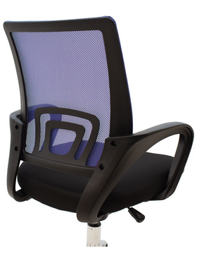 Καρέκλα Γραφείου Berto ii Pakoworld με Ανάκλιση Ύφασμα Mesh σε Μπλε-Μαύρη Απόχρωση και Βάση Χρωμίου 60x48x85-95εκ