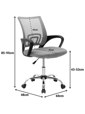 Καρέκλα Γραφείου Berto ii Pakoworld με Ανάκλιση Ύφασμα Mesh σε Μπλε-Μαύρη Απόχρωση και Βάση Χρωμίου 60x48x85-95εκ