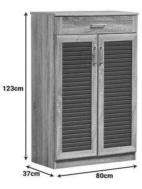 Παπουτσοθήκη-Ντουλάπι Sante Pakoworld 20 Ζεύγων σε Sonoma-Ανθρακί Απόχρωση 80x37x123εκ