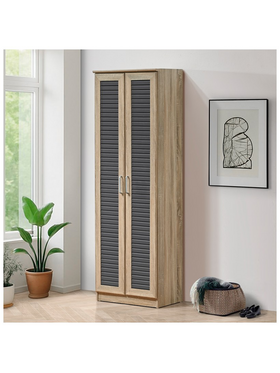 Παπουτσοθήκη-Ντουλάπα Sante Pakoworld 21 Ζεύγων σε Sonoma-Ανθρακί Απόχρωση 60x37x183εκ