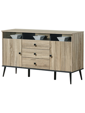 Μπουφές Zezan Pakoworld σε Sonoma-Ανθρακί Απόχρωση 140.5x41.5x80εκ