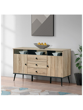 Μπουφές Zezan Pakoworld σε Sonoma-Ανθρακί Απόχρωση 140.5x41.5x80εκ