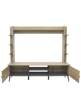 Σύνθετο Σαλονιού Zezan Pakoworld σε Sonoma-Ανθρακί Απόχρωση 182.5x40x162εκ