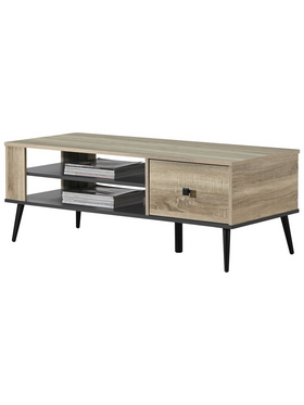 Τραπέζι Σαλονιού Zezan Pakoworld σε Sonoma-Ανθρακί Απόχρωση 120x51x44.5εκ