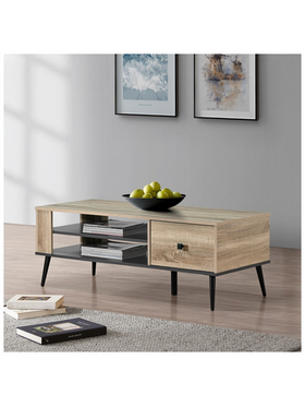 Τραπέζι Σαλονιού Zezan Pakoworld σε Sonoma-Ανθρακί Απόχρωση 120x51x44.5εκ