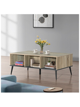 Τραπέζι Σαλονιού Zezan Pakoworld σε Sonoma-Ανθρακί Απόχρωση 121x60x44.5εκ