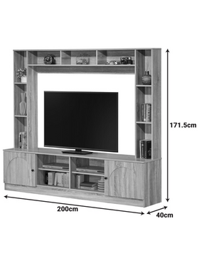 Σύνθετο Σαλονιού Ambera Pakoworld σε Sonoma Απόχρωση 200x40x171.5εκ