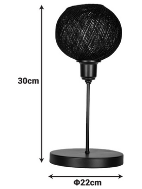 Επιτραπέζιο Φωτιστικό Gaia Pakoworld ε27 Μέταλλο Μαύρο Φ22x30εκ